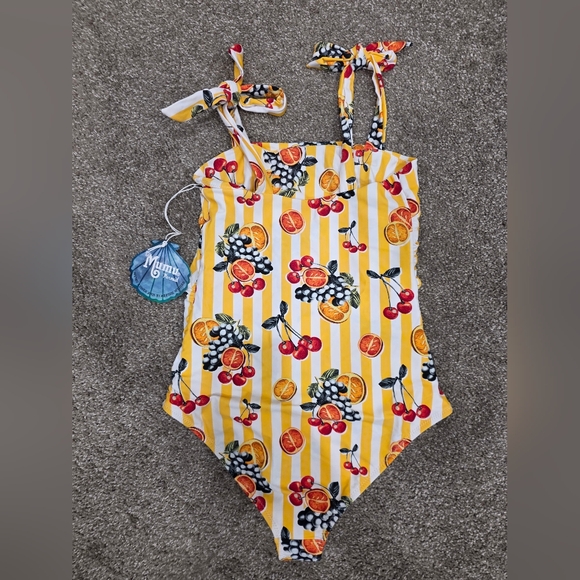Show Me Your MuMu Other - Show Me Your MuMu Woman's Yellow Fruit-Print One-Piece Swimsuit